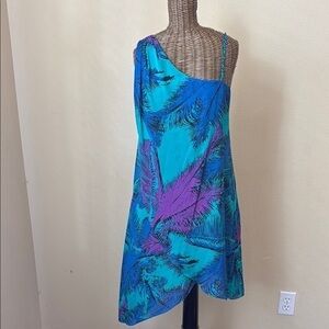 Max and Cleo Alyssa Peacock Dress 6 One-Shoulder